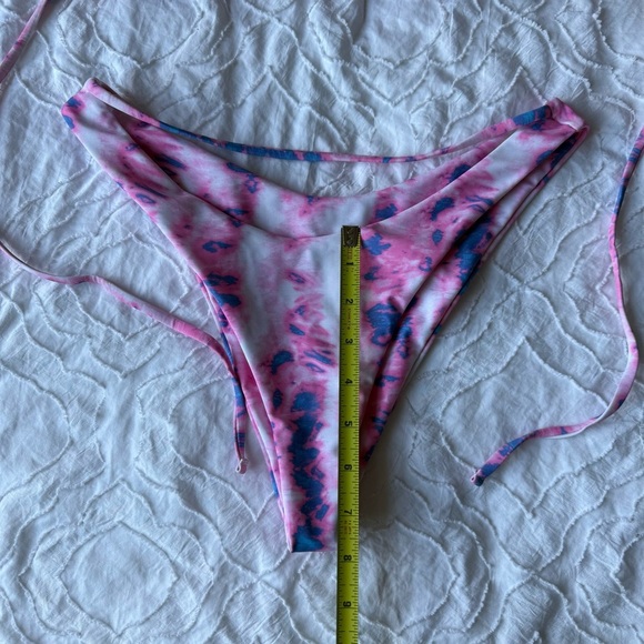 SHEIN Navy with Tan String and Tie-Dye Pink and Purple Bikini Bundle of 2 - Picture 6 of 13